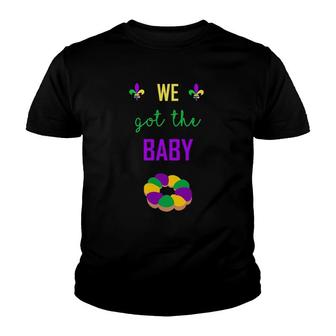 Mardi Gras Pregnancy We Got The Baby Announcement Youth T-shirt | Mazezy