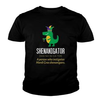 Mardi Gras Shenanigans Shenanigator Funny Alligator Youth T-shirt | Mazezy