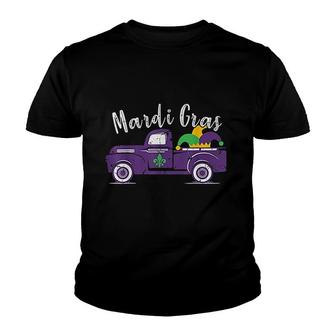 Mardi Gras Truck Funny Mardi Gras Youth T-shirt | Mazezy
