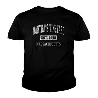 Martha's Vineyard Massachusetts Vintage Established Youth T-shirt | Mazezy