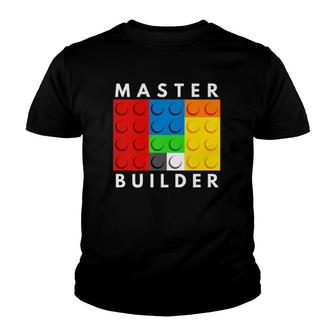 Master Builder Building Blocks Brick Builders Toys Gift Premium Youth T-shirt | Mazezy