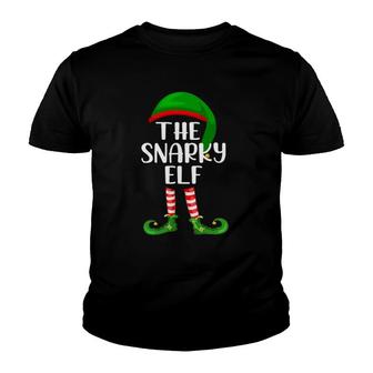 Matching Family Group Christmas The Snarky Elf Youth T-shirt | Mazezy