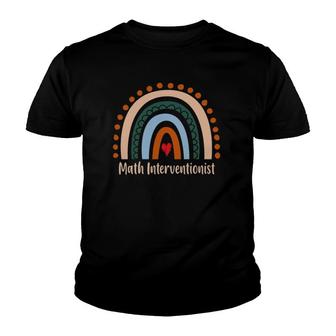 Math Interventionist Boho Rainbow Graduation Thank You Youth T-shirt | Mazezy