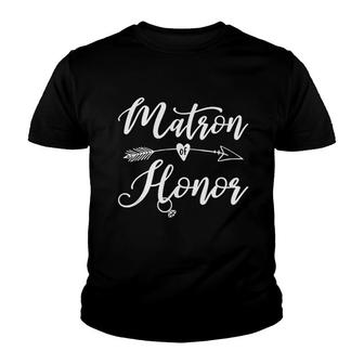 Matron Of Honor Bachelorette Wedding Bridesmaid Youth T-shirt | Mazezy