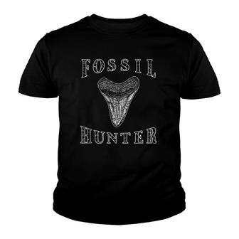 Megalodon Tooth Shark Tooth Fossil Hunter Paleontologist Youth T-shirt | Mazezy