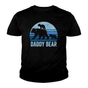 Men Fathers Day 2 Kid Daddy Bear Dad Daddy Bear Youth T-shirt | Mazezy