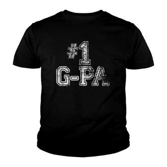Mens 1 G-Pa - Number One Father's Day Gift Tee Youth T-shirt | Mazezy