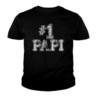 Mens 1 Papi - Number One Father's Day Gift Youth T-shirt | Mazezy