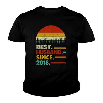 Mens 3Rd Wedding Anniversary Gift Him Best Husband Since 2018 Ver2 Youth T-shirt | Mazezy