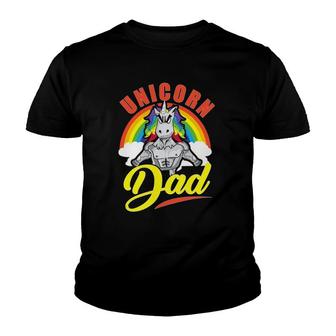 Mens Awesome Unicorn Dad Cool Unicorn Dads Youth T-shirt | Mazezy