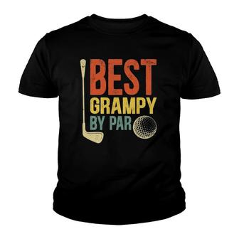 Mens Best Grampy By Par Father's Day Golf Gift Grandpa Youth T-shirt | Mazezy