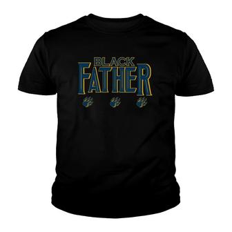 Mens Black Father Panther Father's Day African American Dad Youth T-shirt | Mazezy