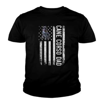 Mens Cane Corso Dad  American Flag Mastiff Youth T-shirt