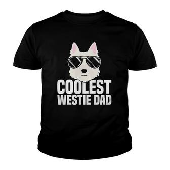 Mens Coolest Westie Dad West Highland White Terrier Dog Lover Gift Youth T-shirt | Mazezy