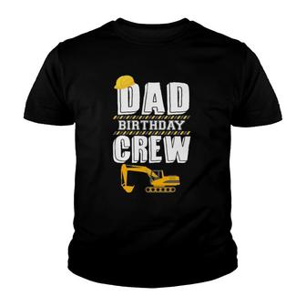 Mens Dad Birthday Crew Construction Worker Youth T-shirt | Mazezy