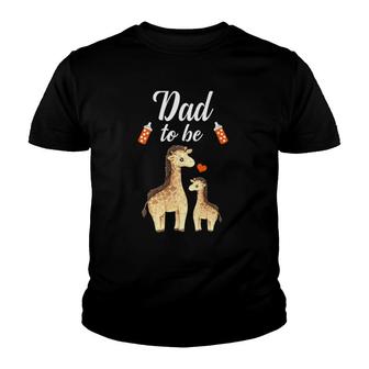 Mens Dad To Be Giraffe Baby Shower Cute Animal Youth T-shirt | Mazezy