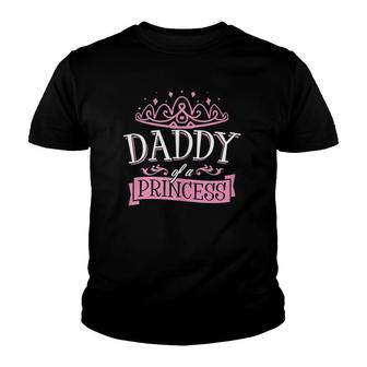 Mens Daddy Of A Princess Crown Cute Fathers Day From Daughter Youth T-shirt | Mazezy