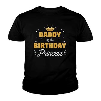 Mens Daddy Of The Birthday Princess Funny Family Girls Party Youth T-shirt | Mazezy