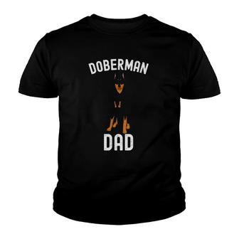 Mens Doberman Dad Fathers Day Men Doberman Lover Owner Funny Dog V2 Youth T-shirt - Thegiftio UK