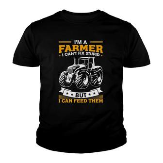 Mens Farming Tractor Lover I'm A Farmer I Feed People Youth T-shirt | Mazezy
