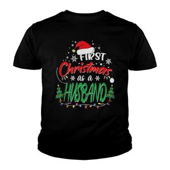 Mens First Christmas As A Husband New Groom Spouse 1St Christmas Youth T-shirt | Mazezy