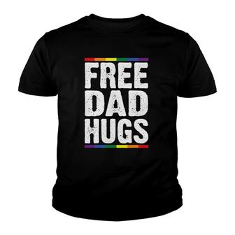 Mens Free Dad Hugs Lgbt Supports Happy Pride Month Youth T-shirt | Mazezy