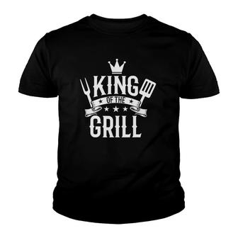 Mens Funny Bbq Clothing Mens Gift For Him King Of The Grill Youth T-shirt - Thegiftio UK