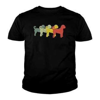 Mens Funny Retro Doodle Dad & Mom Goldendoodle Youth T-shirt | Mazezy