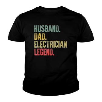 Mens Funny Vintage Husband Dad Electrician Legend Retro Youth T-shirt | Mazezy