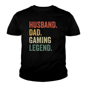 Mens Gamer Dad Funny Husband Dad Video Game Legend Father's Day Youth T-shirt | Mazezy