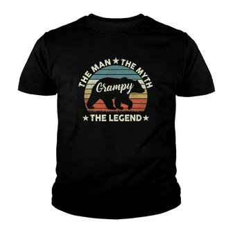 Mens Grampy Bear Gift For Father's Day The Man Myth Legend Youth T-shirt | Mazezy