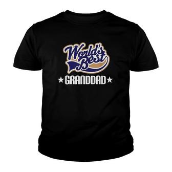 Mens Granddad Fathers Day Gift Worlds Best Youth T-shirt | Mazezy