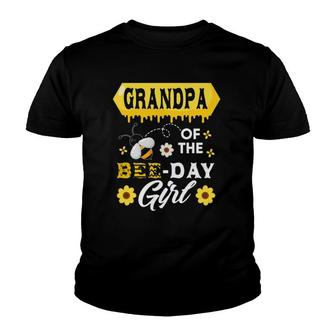 Mens Grandpa Of The Bee Birthday Girl Family Matching Hive Honey Youth T-shirt | Mazezy