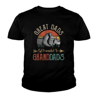 Mens Great Dads Get Promoted To Granddads Funny Fathers Day Youth T-shirt | Mazezy