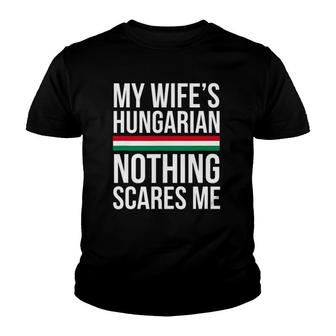 Mens Hungarian Wife Hungary Husband Anniversary Wedding Gift Youth T-shirt | Mazezy