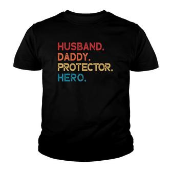 Mens Husband Daddy Protector Hero Youth T-shirt | Mazezy