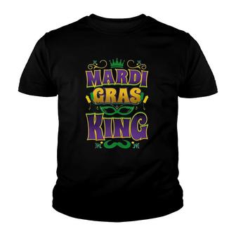Mens Mardi Gras King Fun Parade Mardi Gras Carnival Costume Party Tank Top Youth T-shirt | Mazezy