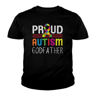 Mens Mens Proud Godfather Uncle Friend Brother Autism Awareness Youth T-shirt | Mazezy