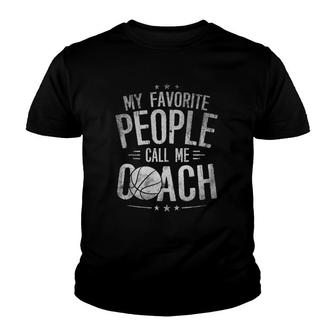 Mens My Favorite People Call Me Basketball Coach Funny Basketball Premium Youth T-shirt | Mazezy