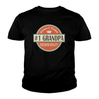 Mens Number 1 Grandpa 1 Grandfather Father's Day Gift Youth T-shirt | Mazezy
