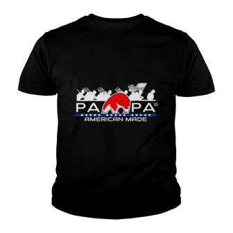 Mens Papa Bear's Official Wear American Made Everydaywork Youth T-shirt | Mazezy