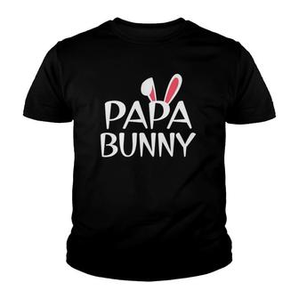 Mens Papa Bunny Family Rabbit Matching Couple Daddy Easter Youth T-shirt | Mazezy
