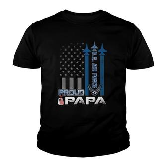 Mens Proud Us Air Force Papa Flag Patriotic Military - Usaf Youth T-shirt | Mazezy