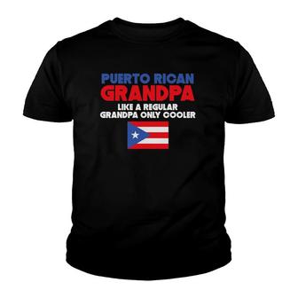 Mens Puerto Rican Grandpa Funny Grandparent's Day Youth T-shirt | Mazezy