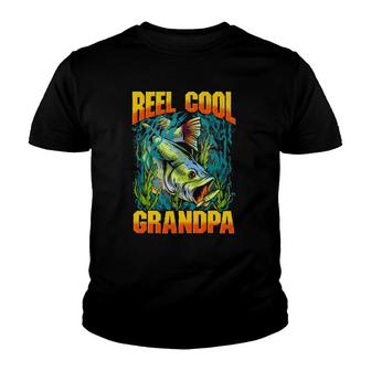 Mens Reel Cool Grandpa Fishing Lover Gift Fathers Day Youth T-shirt | Mazezy