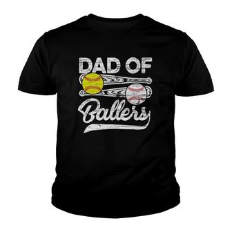 Mens Retro Vintage Father's Day Dad Softball Baseball Lover Youth T-shirt | Mazezy