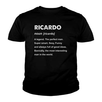 Mens Ricardo Name Definition Personalized Gift Youth T-shirt | Mazezy UK