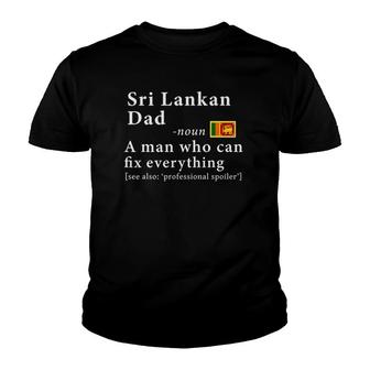 Mens Sri Lankan Dad Definition Tee Sri Lanka Flag Father's Day Tee Youth T-shirt | Mazezy