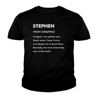 Mens Stephen Name Definition Gift Youth T-shirt | Mazezy