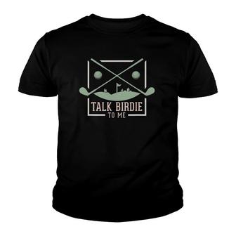 Mens Talk Birdie To Me Funny Golfer Youth T-shirt | Mazezy DE